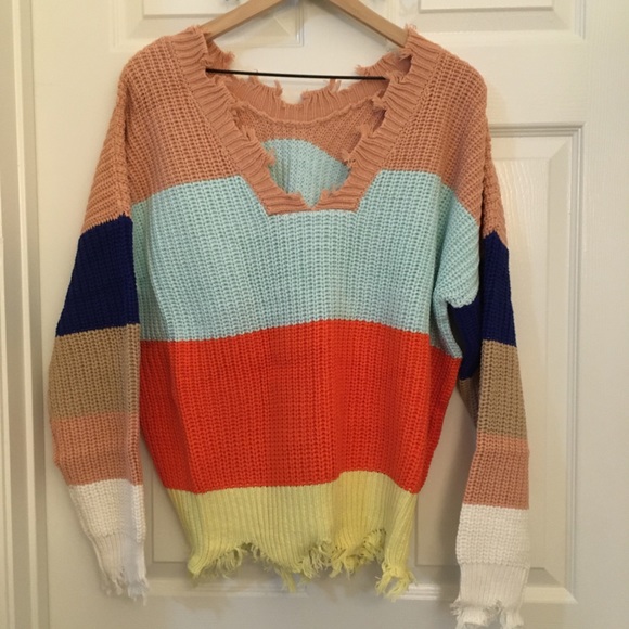 🛍 Colorblock Sweater - Picture 4 of 8